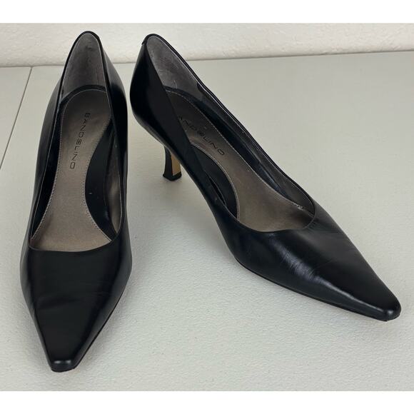 Bandolino Black Leather Point Toe Heels Pump Size 7.5 - Picture 5 of 7